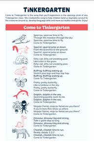 For Teachers: Tinkergarten Song Lyric Cards